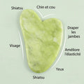 Pierre Gua Sha Éclat Velura™ en jade naturel – Roller visage raffermissant, stimulant la circulation et réduisant poches et ridules