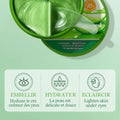 Femme souriante appliquant des patchs yeux à l’aloe vera et collagène Velura, soin hydratant et éclat du regard.