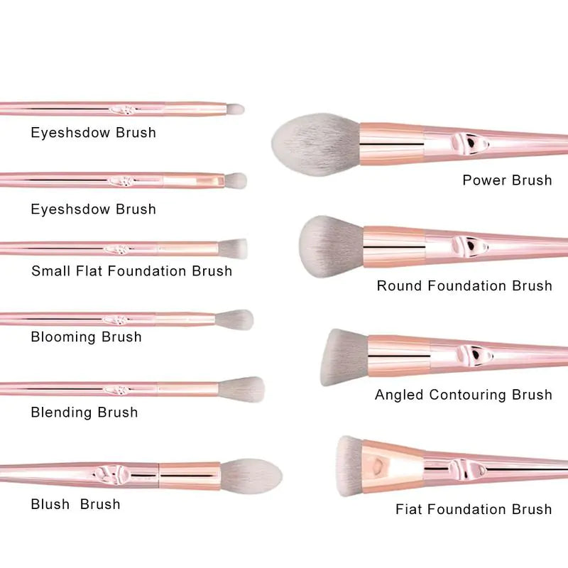 Pinceaux Rose Élixir™ – Kit 10 Pièces en Finition Or Rose
